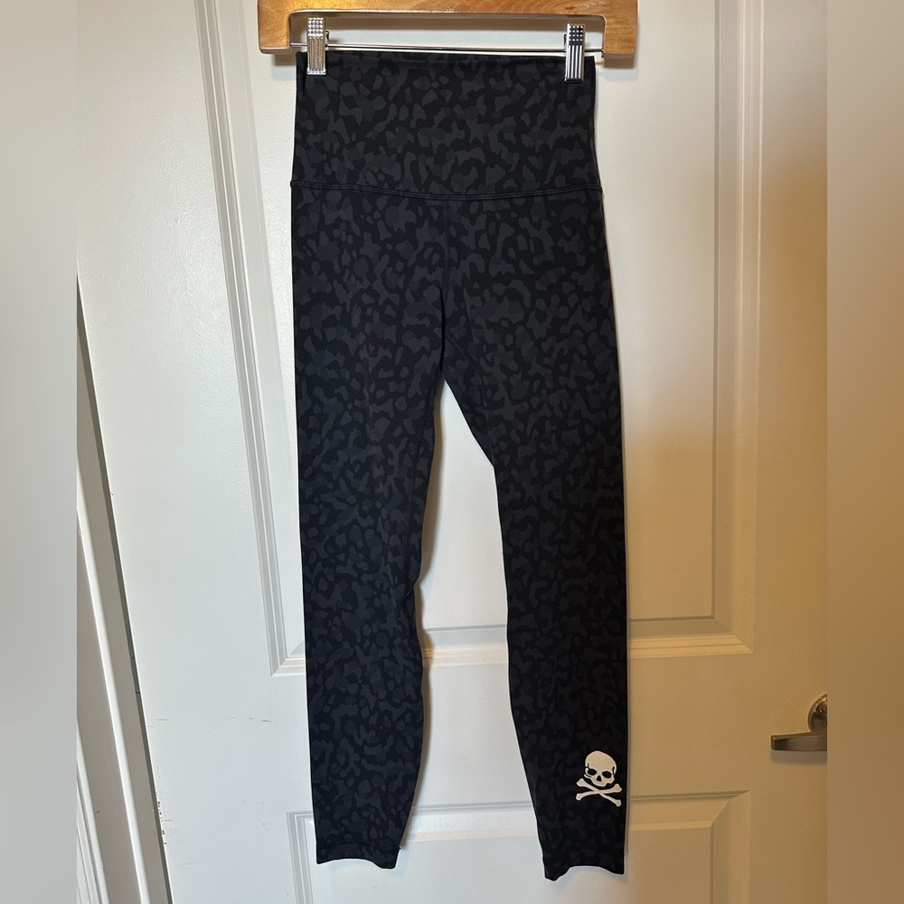 lululemon align size 4 cheetah legging. Skull logo.